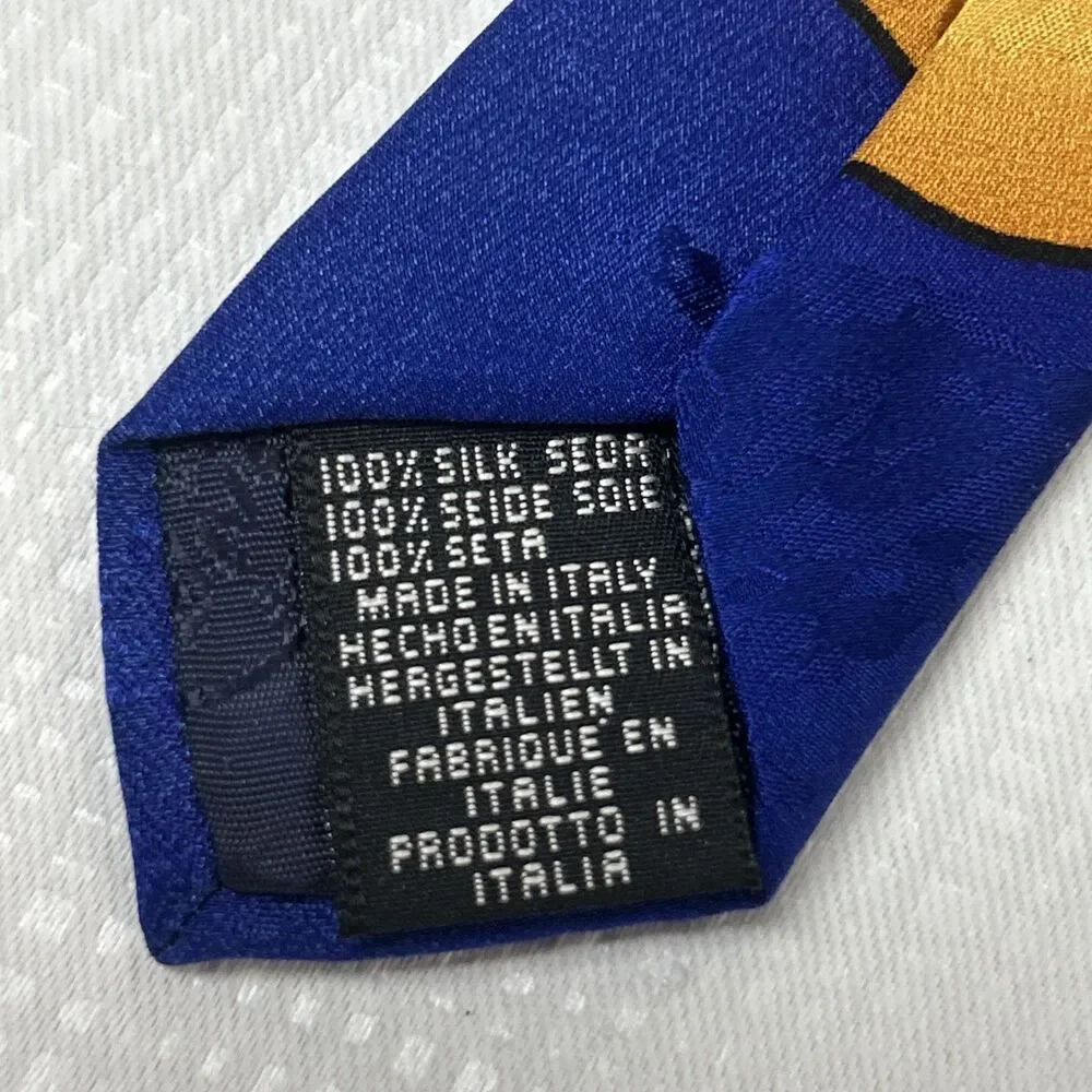 The Disney Store Mickey Mouse Blue Men's Tie 100% Silk Primary Colors 60” L